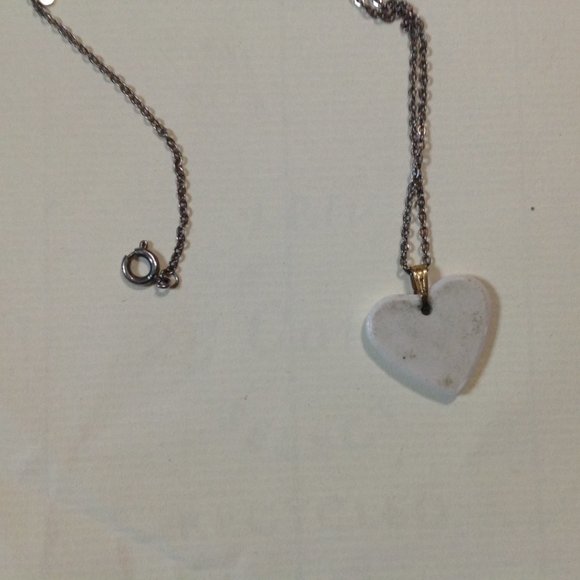 **Sale** Vintage Porcelain Heart Pendant With Name Stacey - Picture 2 of 2